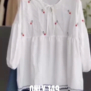 Cute White Embroidered Top – Casual Chic
