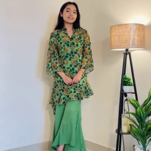 Chic Green Printed Co-Ord Set – Effortless Style for Everyday Elegance