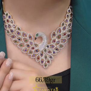 👑 Regal Peacock-Inspired Grand Necklace