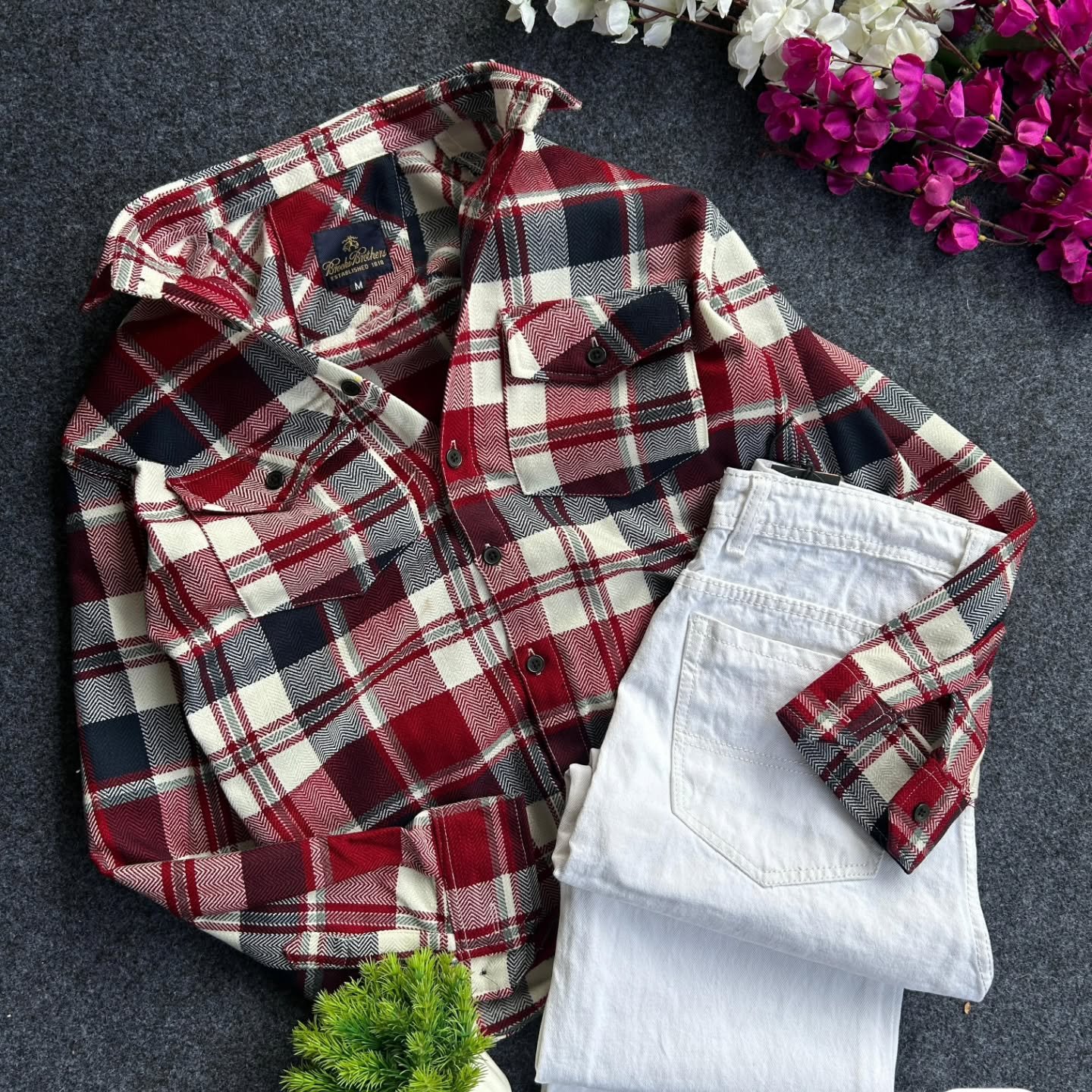 Men’s Checkered Cotton Casual Shirt - Image 2